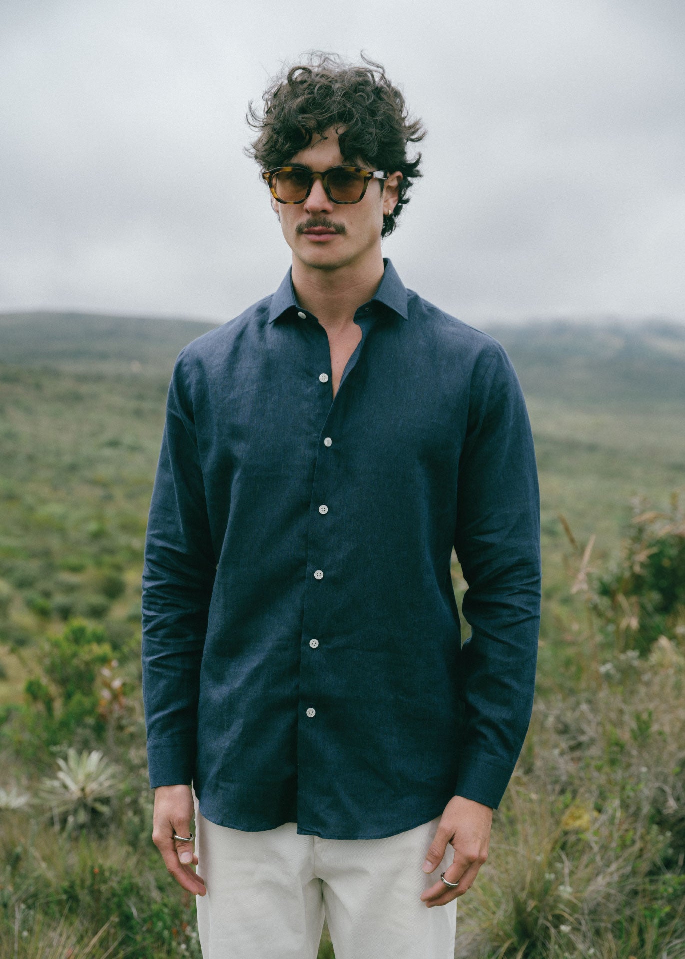 Camisa Provenza Azul Oscura